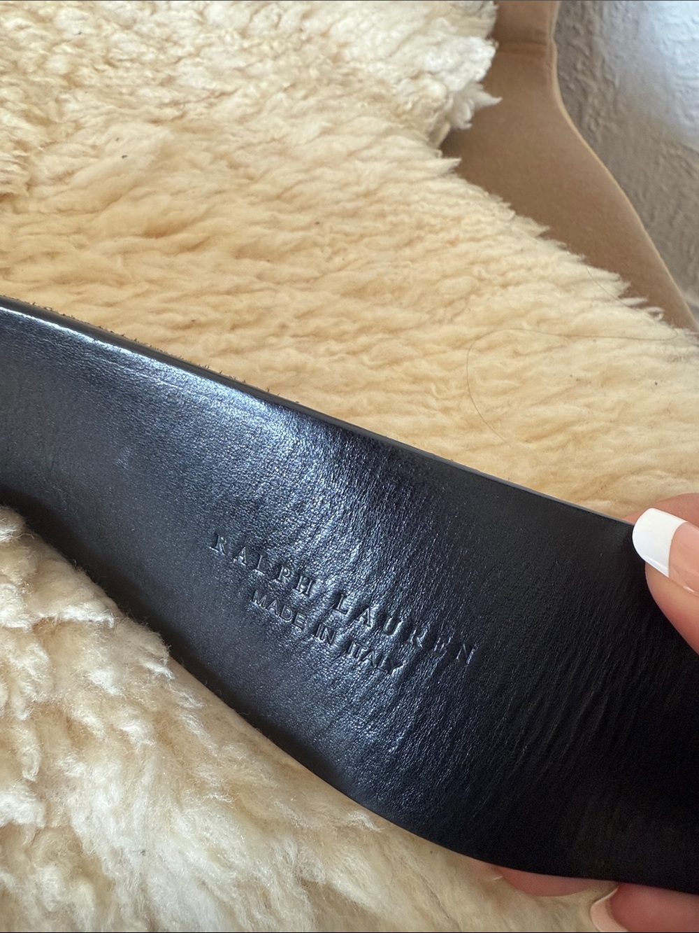 Ralph Lauren Black Suede Wide Belt - Picture 2 of 6
